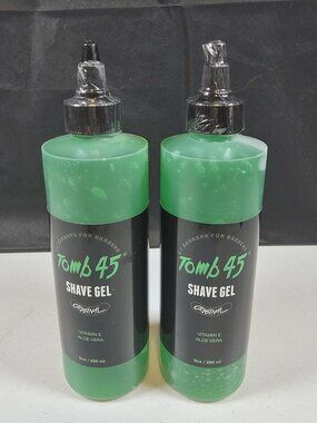 TOMB 45 SHAVE GEL BY BARBER FOR BARBERS NEW SEALED 2 - 8 FL. OZ. BOTTLES